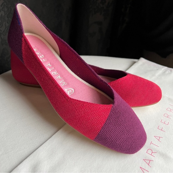 New ROTHY’S x Marta Ferri Cherry Violet Ltd Edition Merino Wool Square Toe 9 - Picture 11 of 12